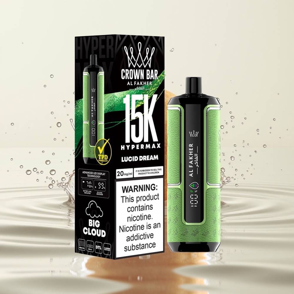 Al Fakher Crown Bar 15K Hypermax 22ml 600mAh Type-C DTL 6mg Lucide Droom