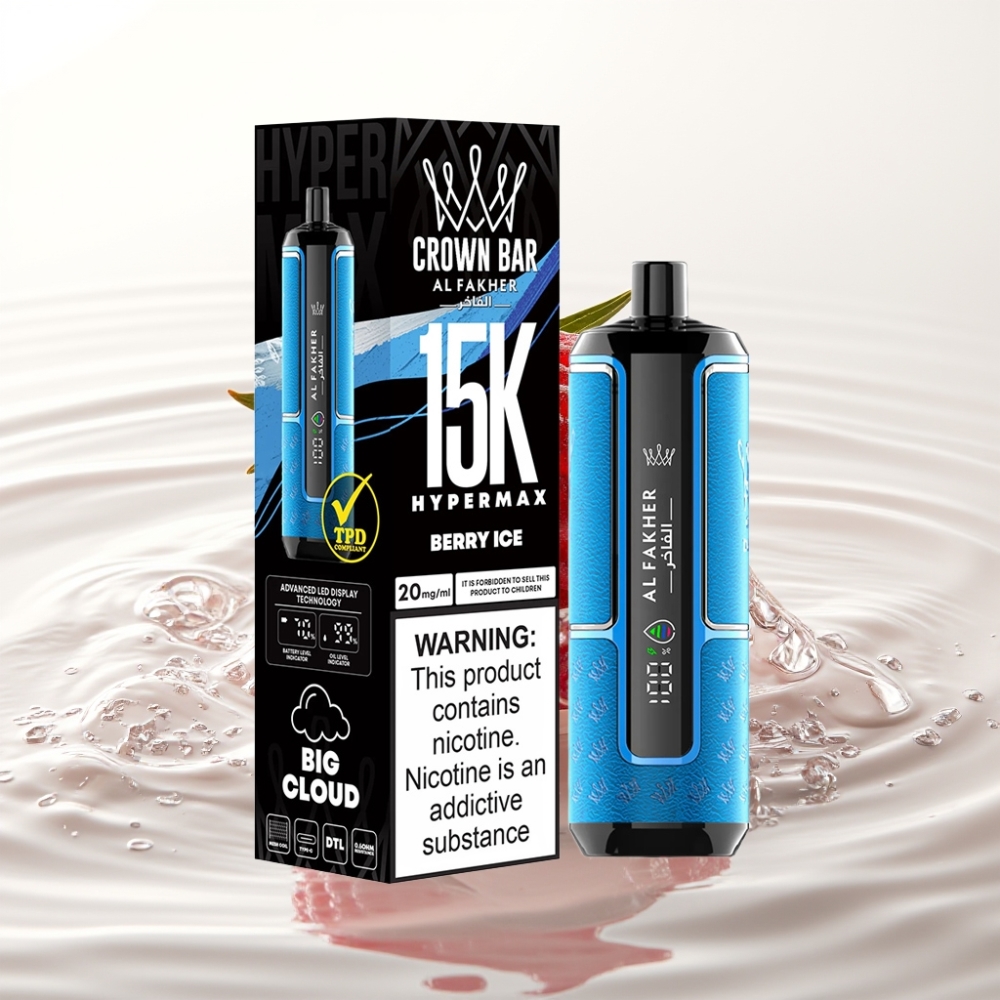 Al Fakher Crown Bar 15K Hypermax 22ml Berry IJs Wegwerp Vape