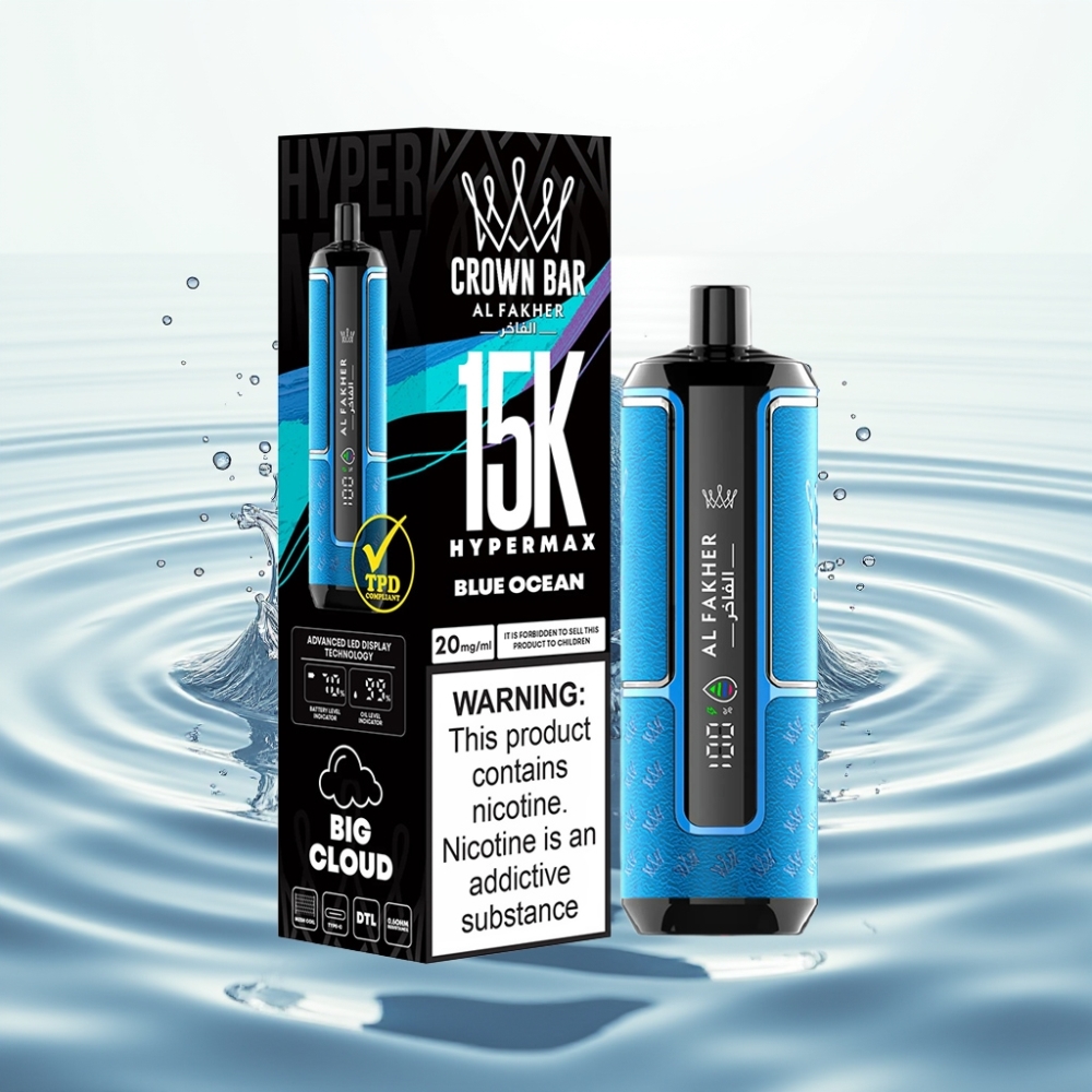 Al Fakher Crown Bar 15K Hypermax 22ml Type-C Blauwe Oceaan