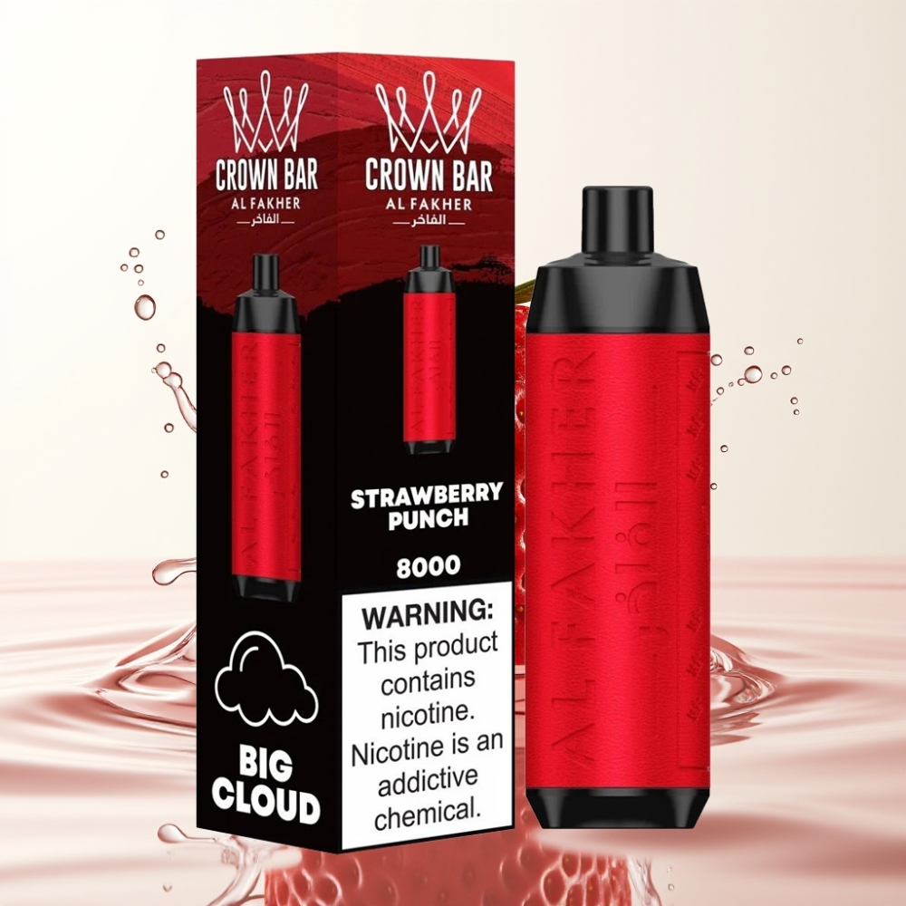 Al Fakher Crown Bar 8000 Crystal 18ml 5mg Aardbeien Punch Wegwerp Vape