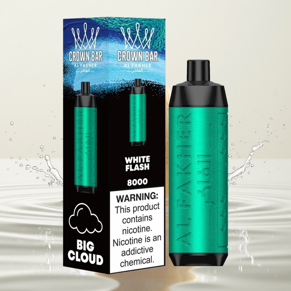 Al Fakher Crown Bar 8000 Crystal 18ml 5mg Witflits Wegwerp Vape