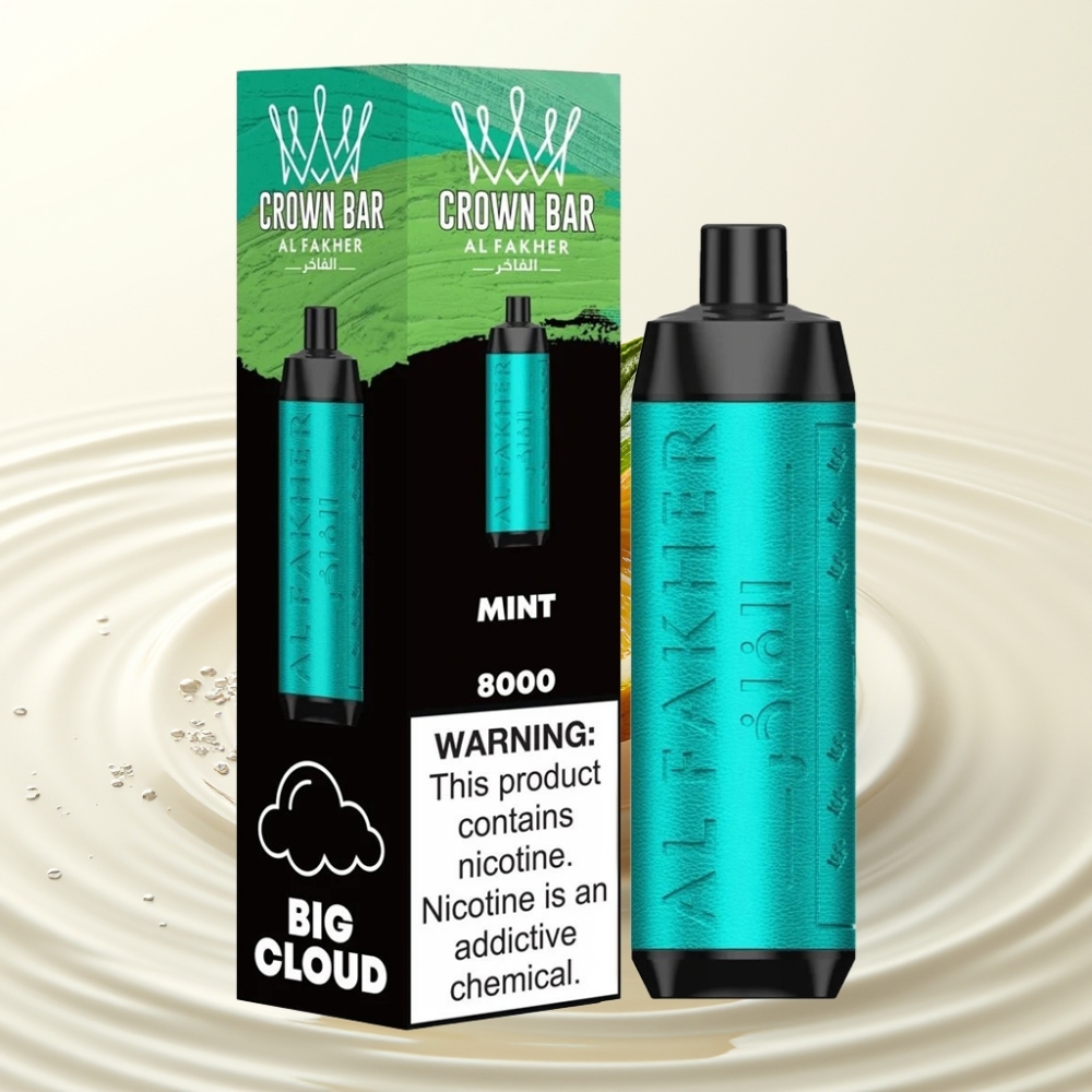 Al Fakher Crown Bar 8000 Crystal Mint Wegwerp Vape 18ml 5mg USB-C 600mAh