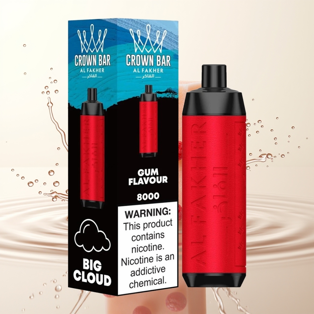 Al Fakher Crown Bar 8000 Crystal Wegwerp Vape 18ml Kauwgomsmaak