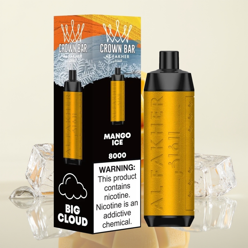 Al Fakher Crown Bar 8000 Crystal Wegwerp Vape 18ml Mango Ijs 5mg Nicotine