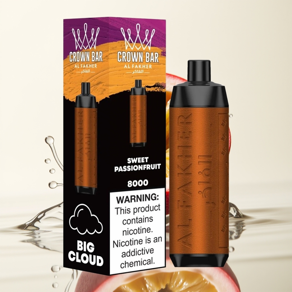 Al Fakher Crown Bar 8000 Crystal Wegwerp Vape 18ml Zoete Passievrucht
