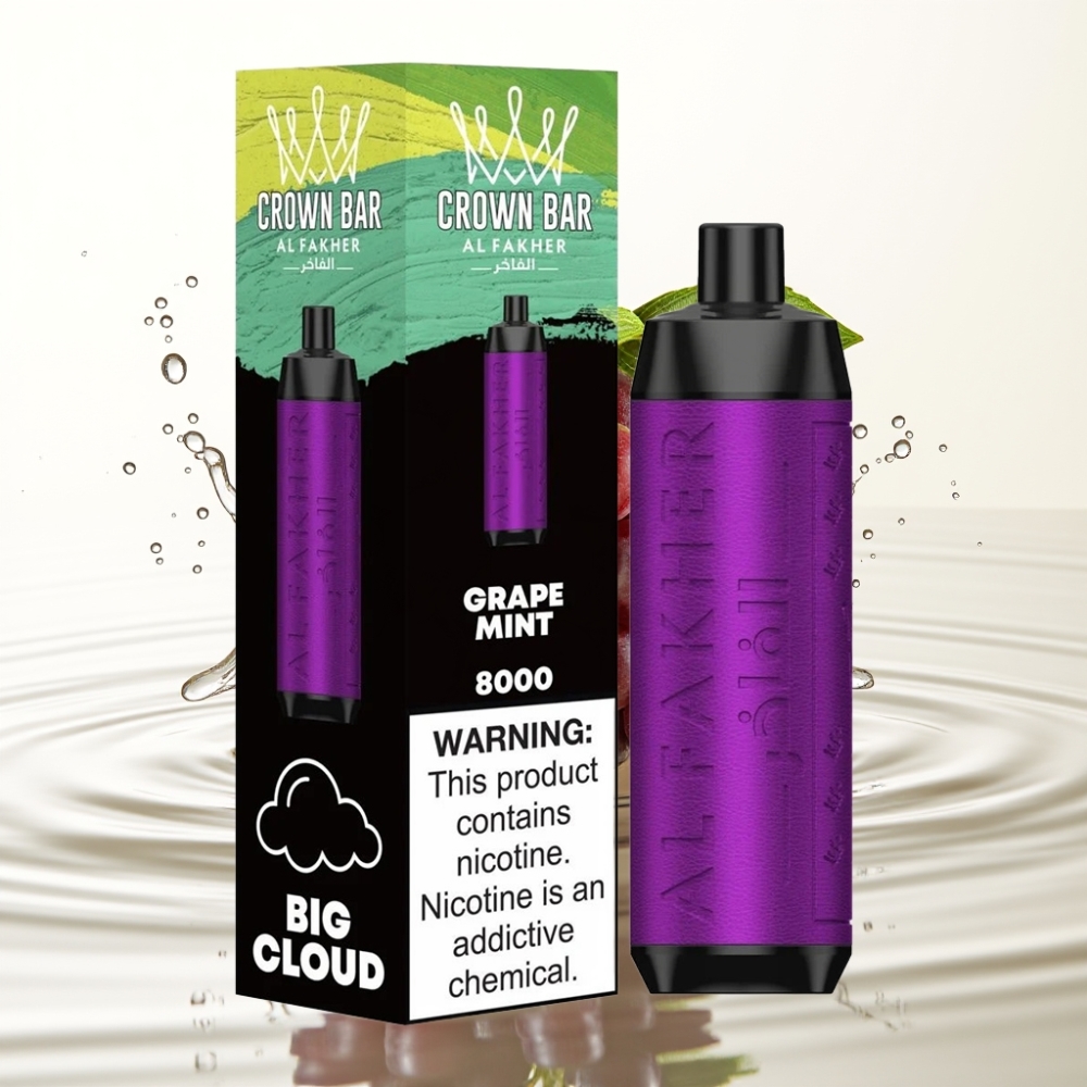 Al Fakher Crown Bar 8000 Crystal Wegwerp Vape Druiven Munt 18ml 5mg