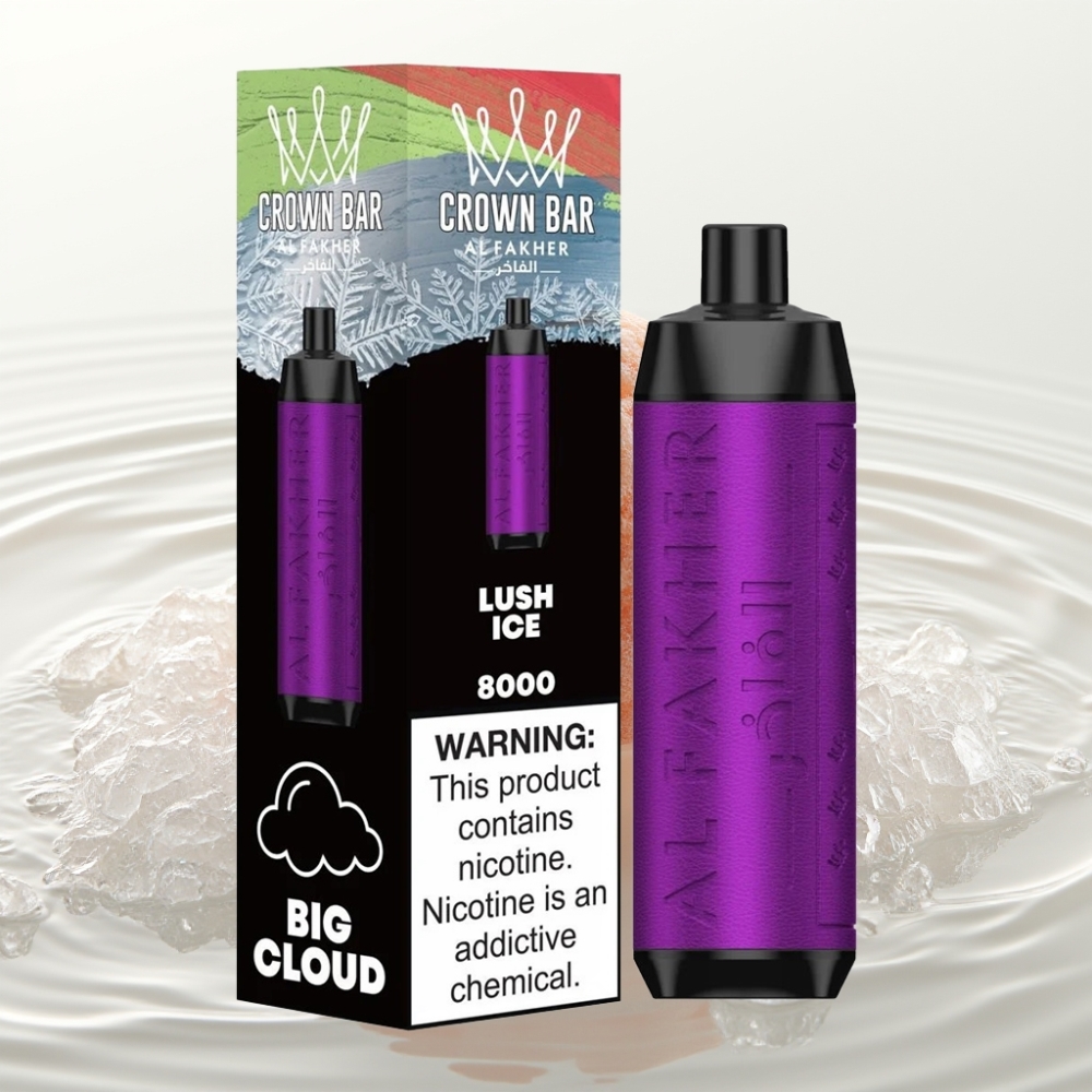 Al Fakher Crown Bar 8000 Crystal Wegwerp Vape Ijzige Weelde – 18ml, 5mg, USB-C