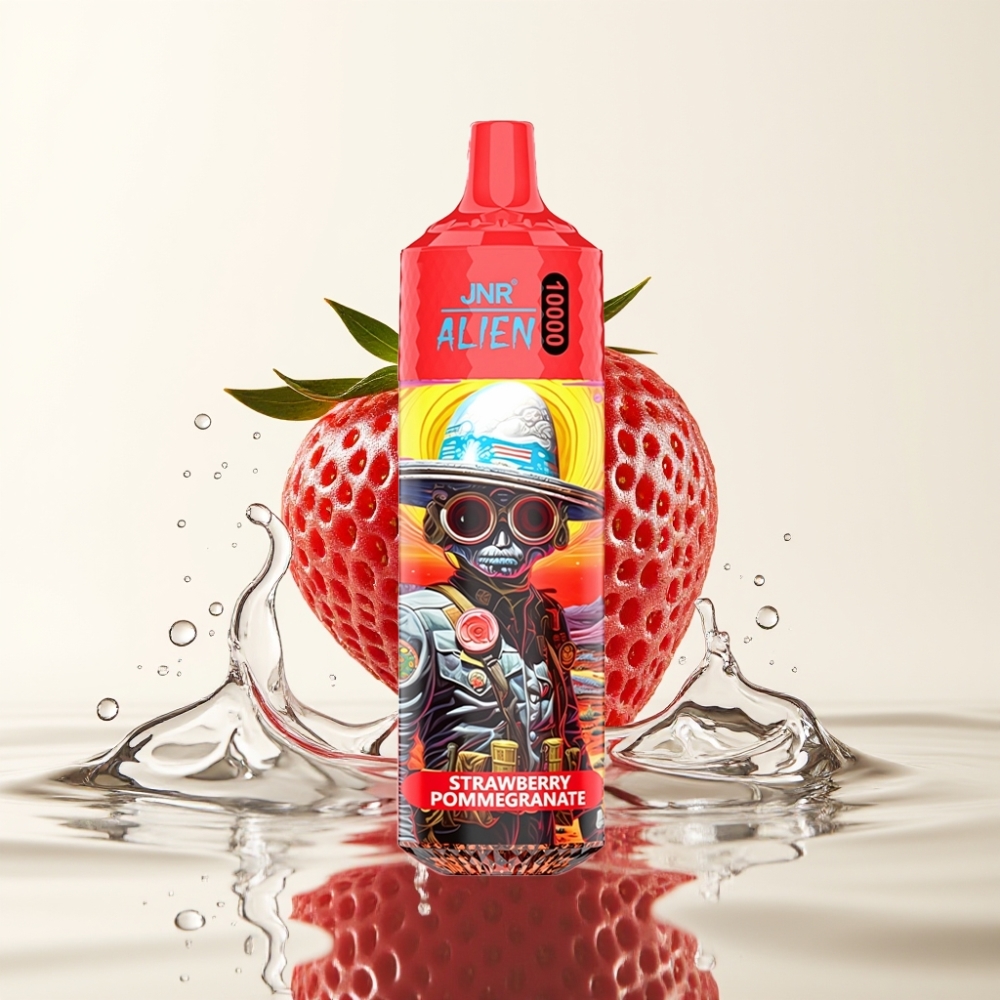 JNR Alien 10000 Puffs 850mAh Type-C LED Aardbei Granaatappel