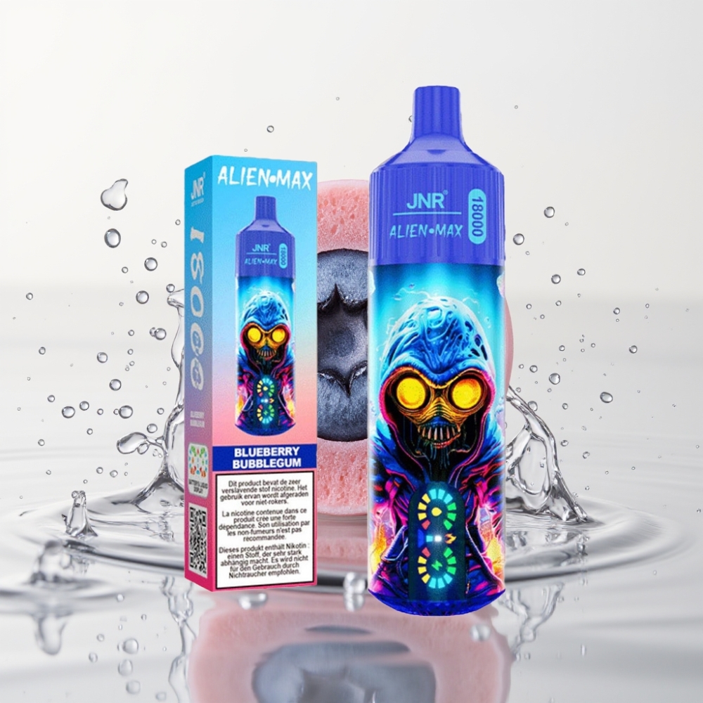 JNR Alien Max 18000 Puffs Dual Mesh Coil Type-C Quick Charge Blauwe Bes Bubblegum