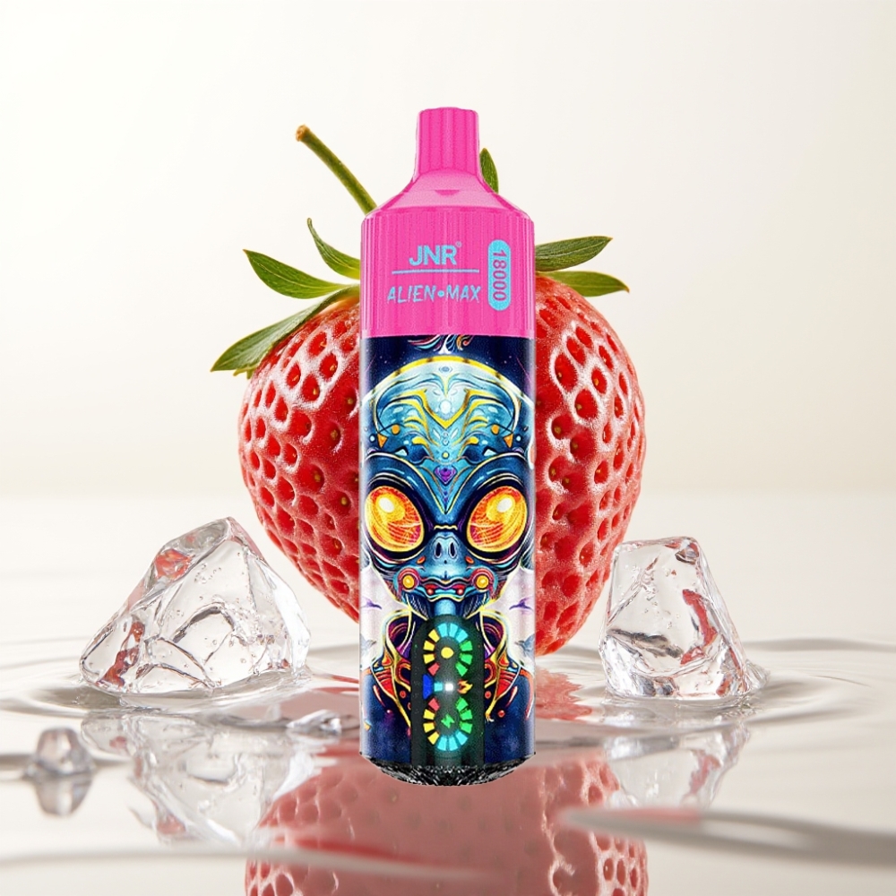 JNR Alien Max 18000 Puffs Smart LED Dual Mesh Aardbei IJs