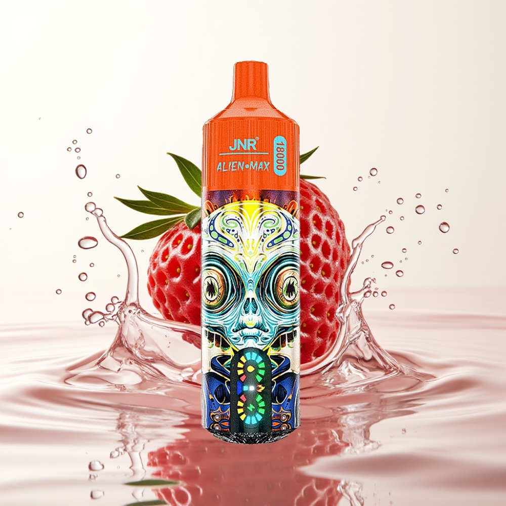 JNR Alien Max 18000 Puffs Wegwerp Vape Smart LED Display Dual Mesh Coil Aardbei Framboos Kers