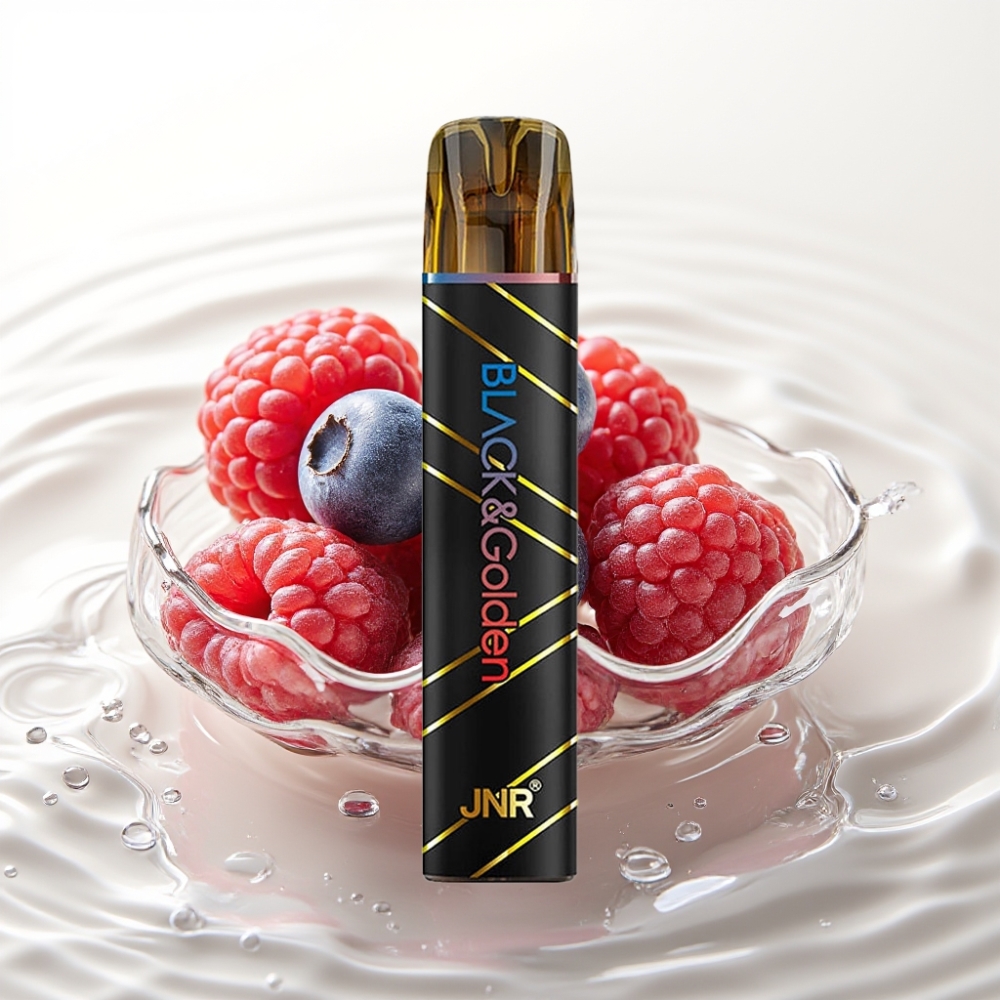 JNR Black&Golden 800 Puffs Wegwerp Vape Blauwe Bes Zure Framboos 550mAh 2ml TPD