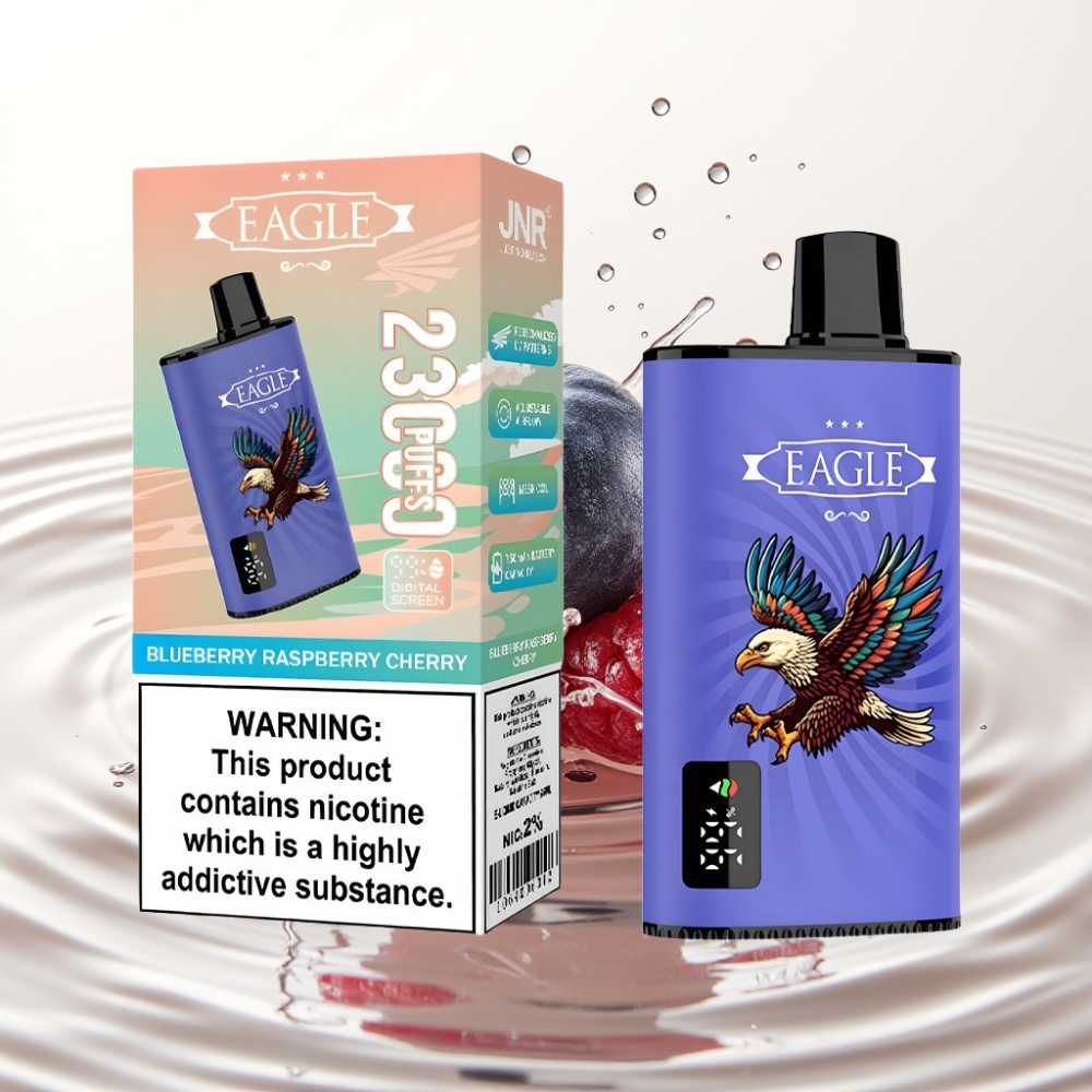 JNR EAGLE Smart 23000 Puffs Wegwerp Vape Blauwe Bes Framboos Kers met Digitaal Scherm, Instelbare Luchtstroom