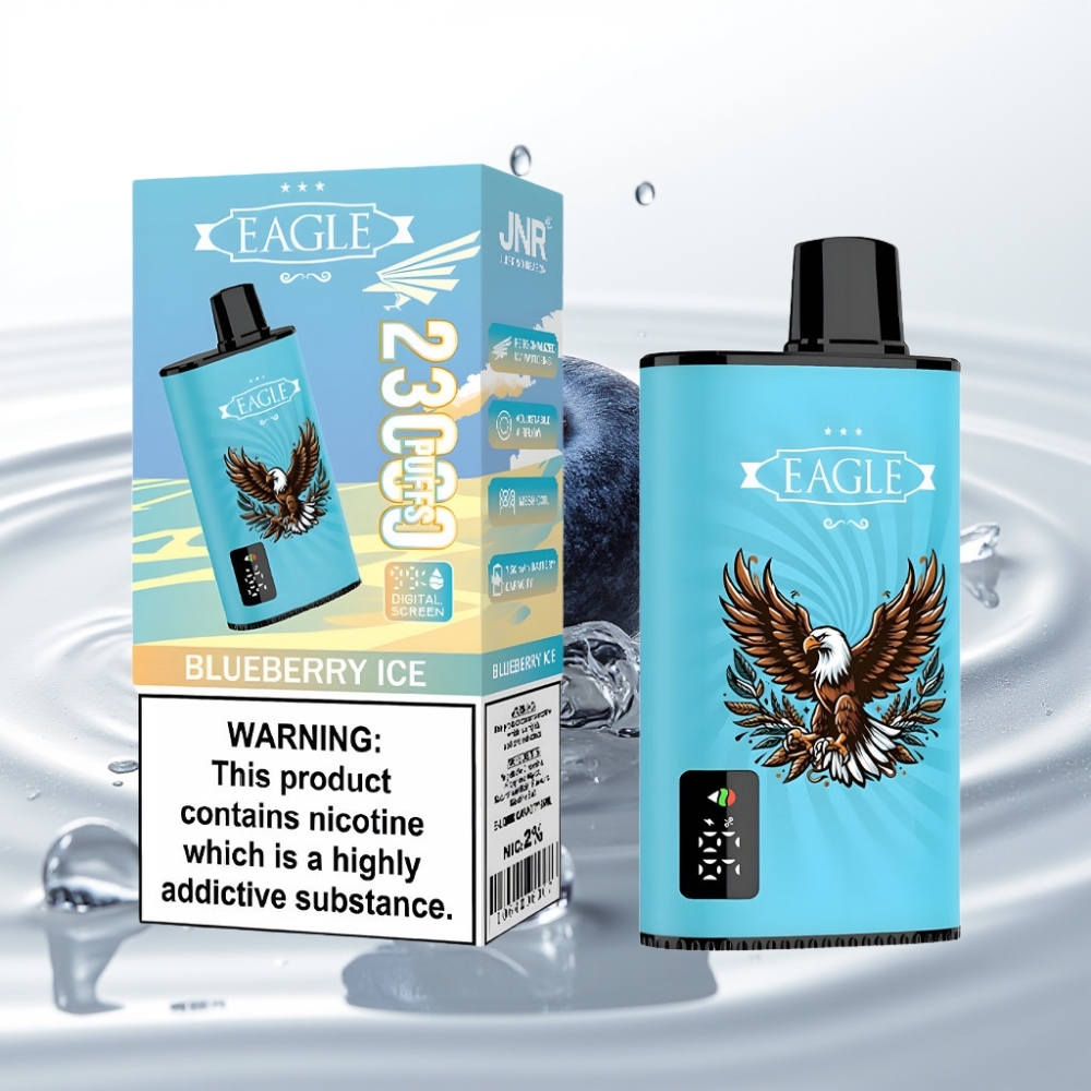 JNR EAGLE Smart 23000 Puffs Wegwerp Vape Blauwe Bes Ijs met Digitaal Scherm & Type-C