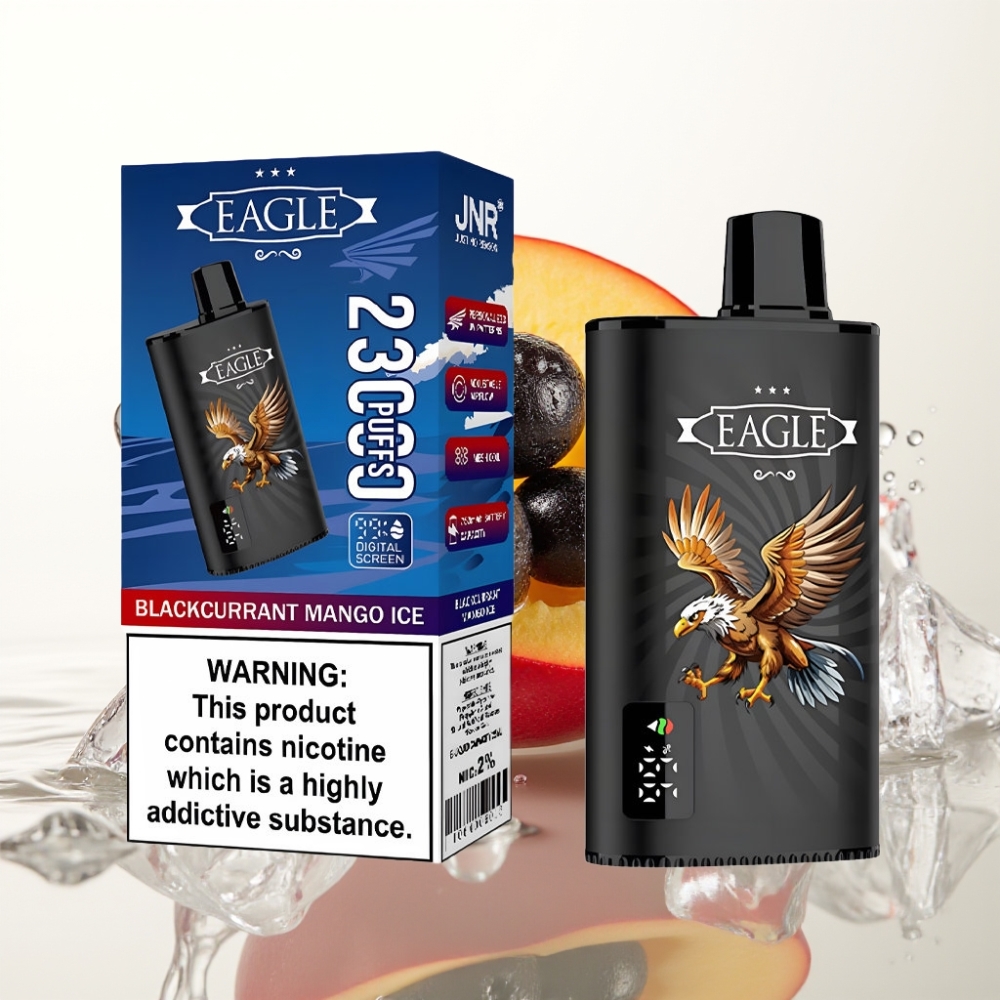 JNR EAGLE Smart 23000 Puffs Wegwerp Vape Zwarte Bes Mango IJs met Digitaal Scherm & Luchtstroomregeling