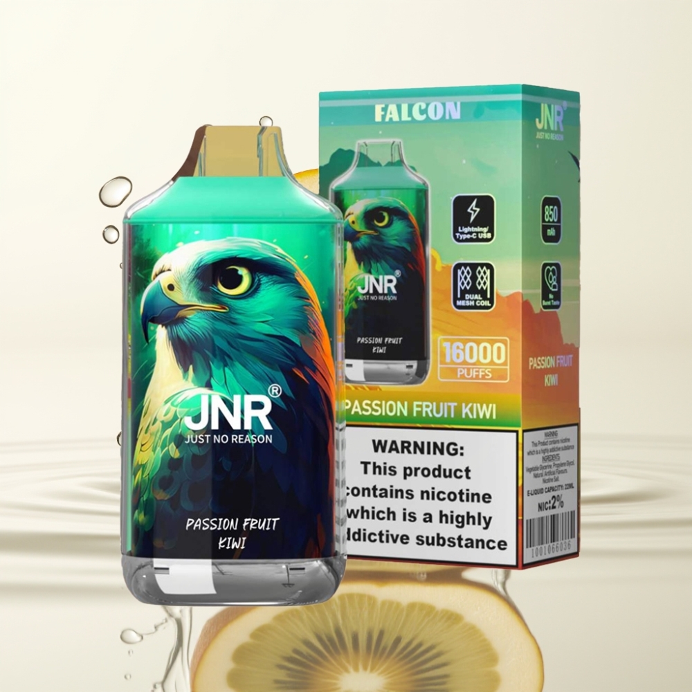 JNR Falcon 16000 Puffs 22ml Dual Mesh Passievrucht Kiwi