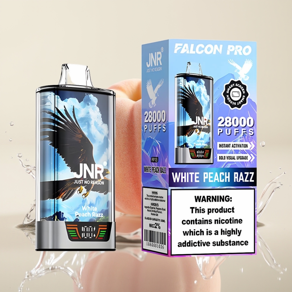 JNR Falcon Pro 28000 Wegwerp Vape 30ml 5% Nicotine Witperzik Razz
