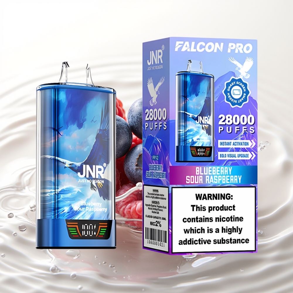 JNR Falcon Pro 28000 Wegwerp Vape 30ml 950mAh Blauwe Bes Zure Framboos Dual Mesh