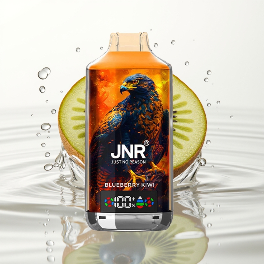 JNR Falcon X 18000 Puffs 24ml Dual Mesh Coil Digital Display Blauwe Bes Kiwi
