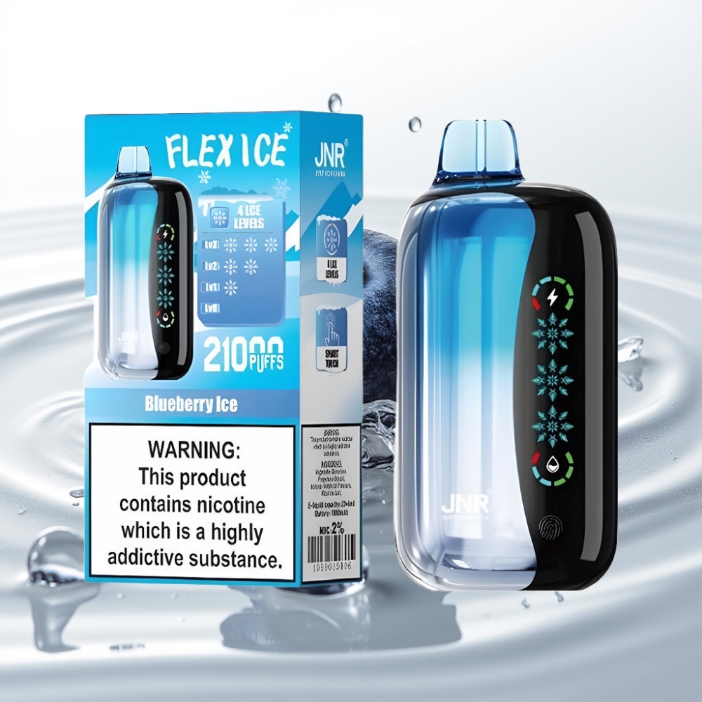JNR Flex Ice 21000 Puffs Touch Screen Customizable Airflow Blauwe Bes Ijs