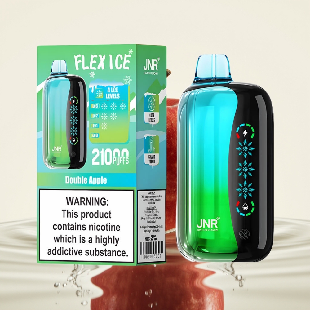 JNR Flex Ice 21000 Puffs Wegwerp Vape Dubbel Appel Ice Adjustable Touch Screen
