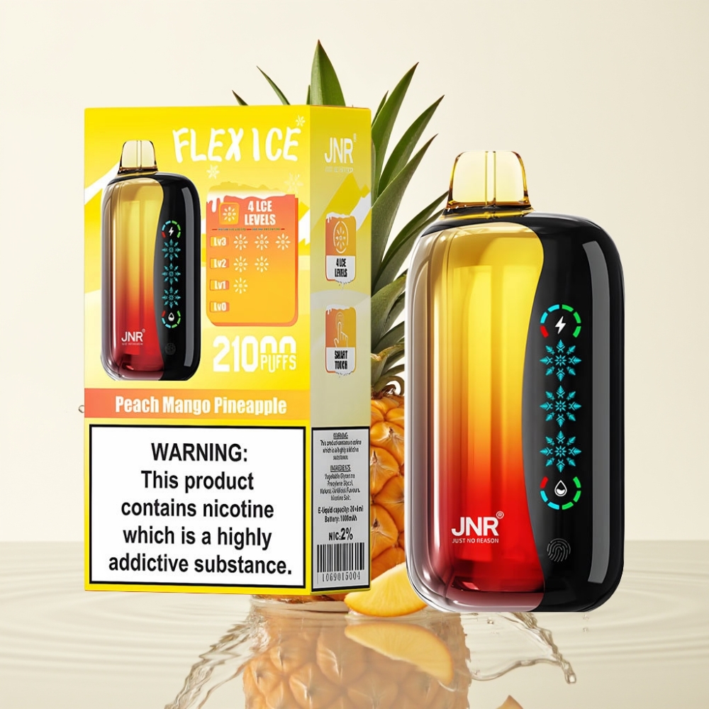 JNR Flex Ice 21000 Puffs Wegwerp Vape Peach Mango Ananas Aanpasbare IJs Touchscreen