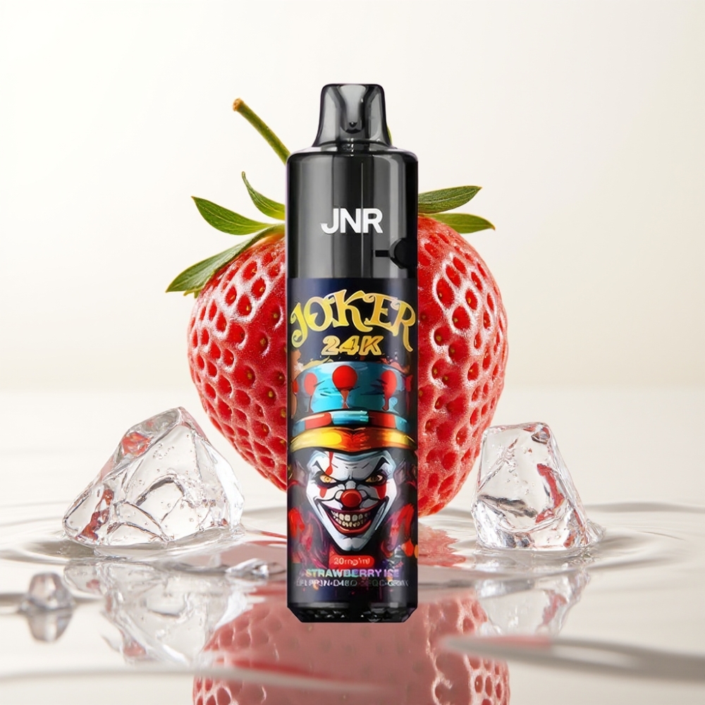 JNR Joker 24000 Puffs Wegwerp Vape Aardbei IJs – 800mAh, 2+10ml, Type-C