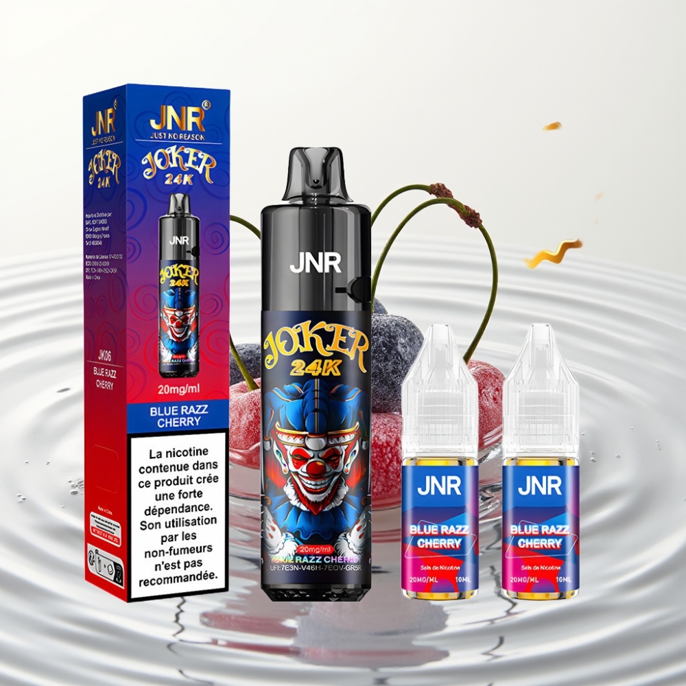 JNR Joker 24K Puffs Refillable Wegwerp Vape Blauwe Framboos Kers 800mAh Type-C