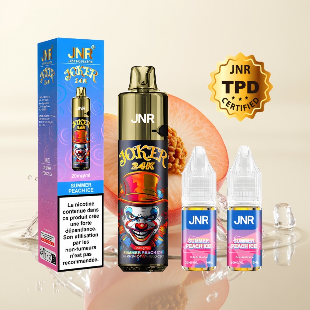 JNR Joker 24K Puffs Refillable Wegwerp Vape Zomerperzik IJs 800mAh Type-C