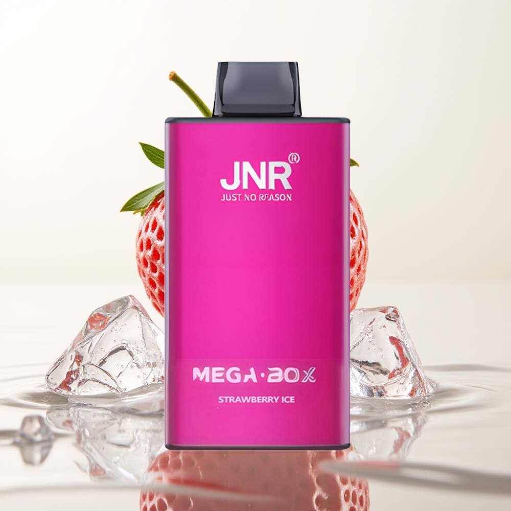 JNR Mega Box 25000 Puffs Dual Mesh Coil Aardbei IJs Wegwerp Vape