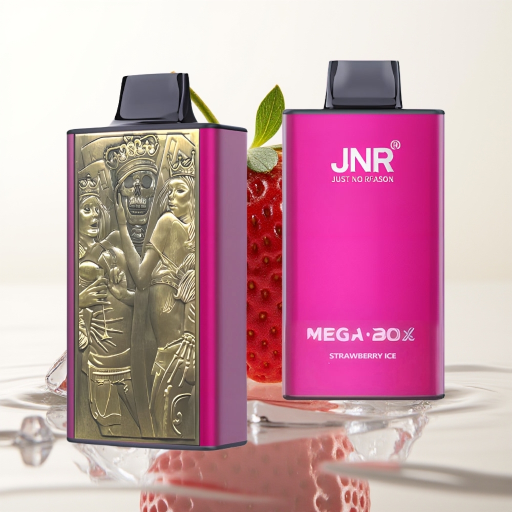 JNR Mega Box 25000 Puffs Dual Mesh Coil Aardbei IJs Wegwerp Vape