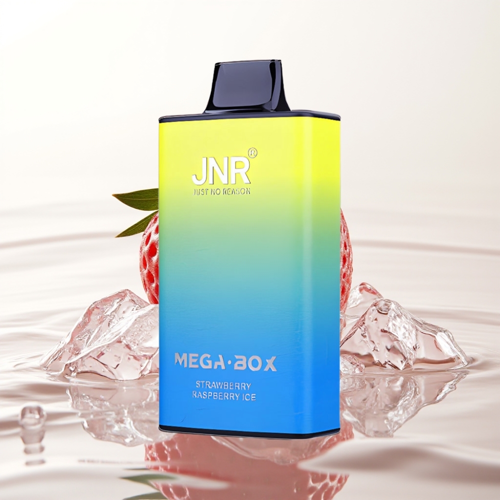 JNR Mega Box 25000 Puffs Wegwerp Vape Aardbei Framboos IJs – 30ml, 850mAh, Dual Mesh