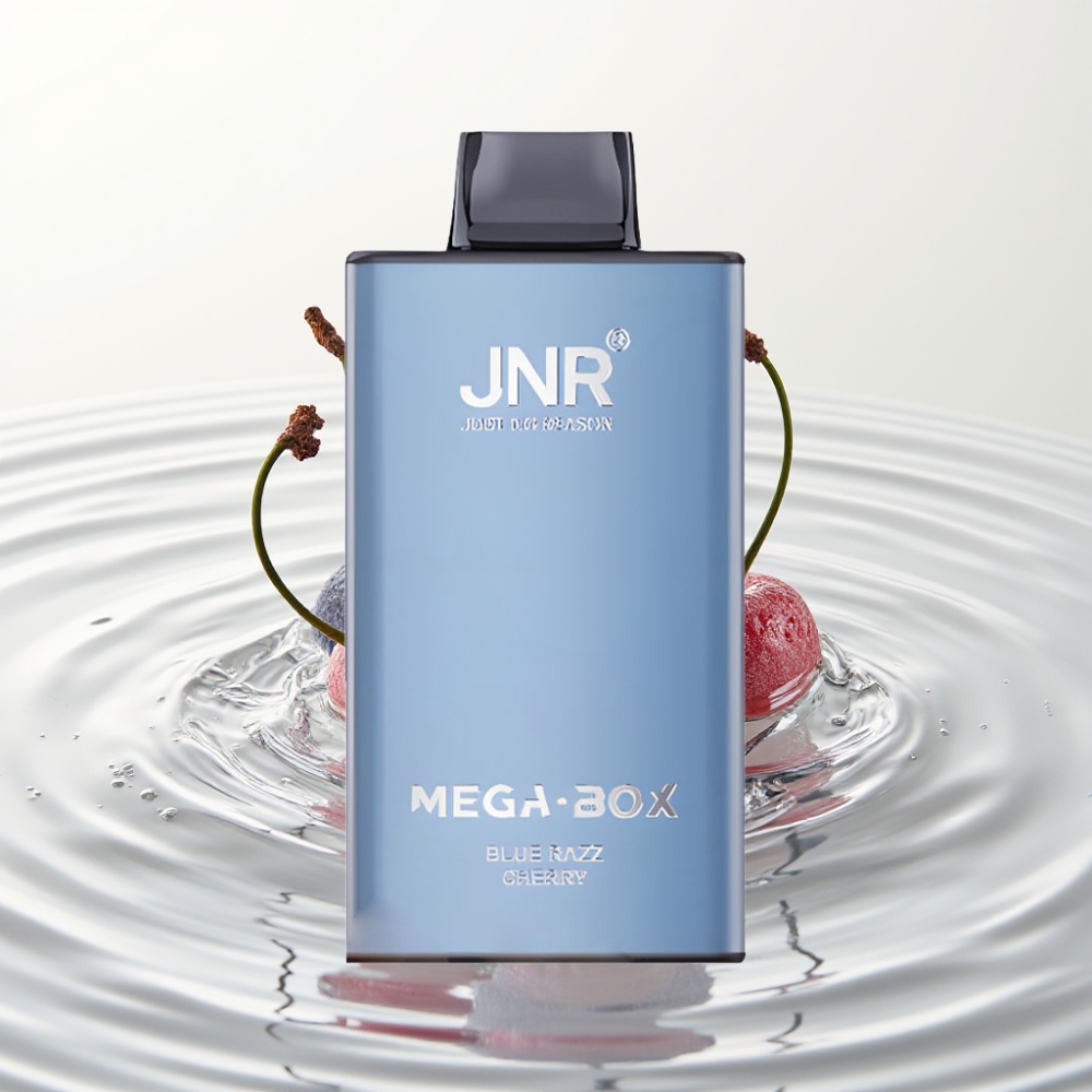 JNR Mega Box 25000 Puffs Wegwerp Vape Blauwe Framboos Kers – 30ml, 850mAh, Dual Mesh Coil