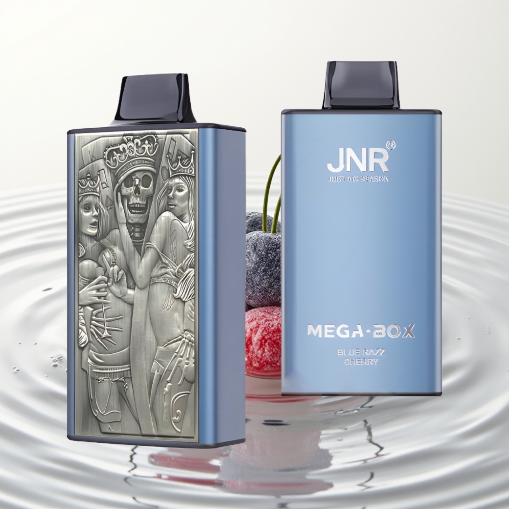 JNR Mega Box 25000 Puffs Wegwerp Vape Blauwe Framboos Kers – 30ml, 850mAh, Dual Mesh Coil