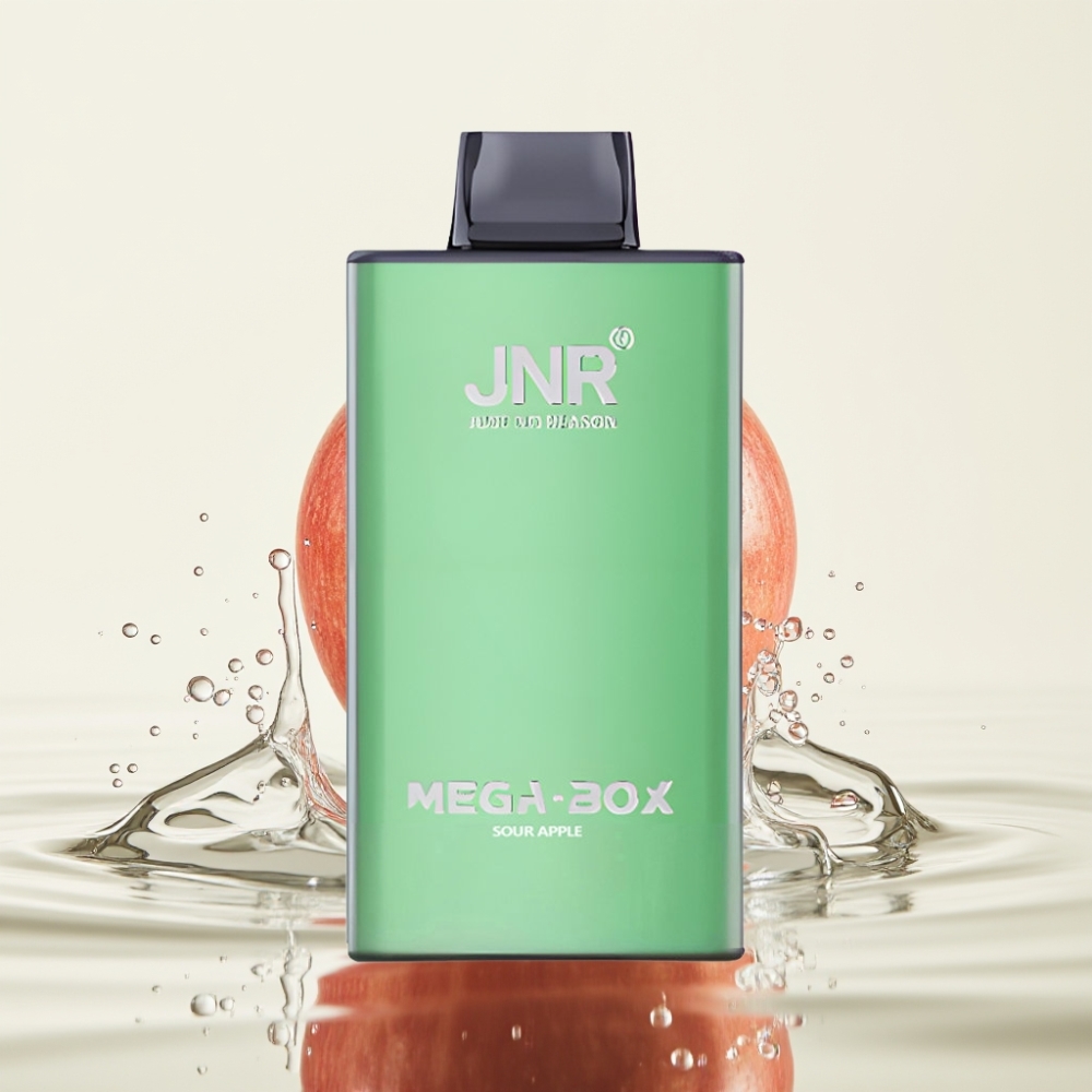 JNR Mega Box 25000 Puffs Wegwerp Vape Zure Appel met 30ml & Type-C Lading