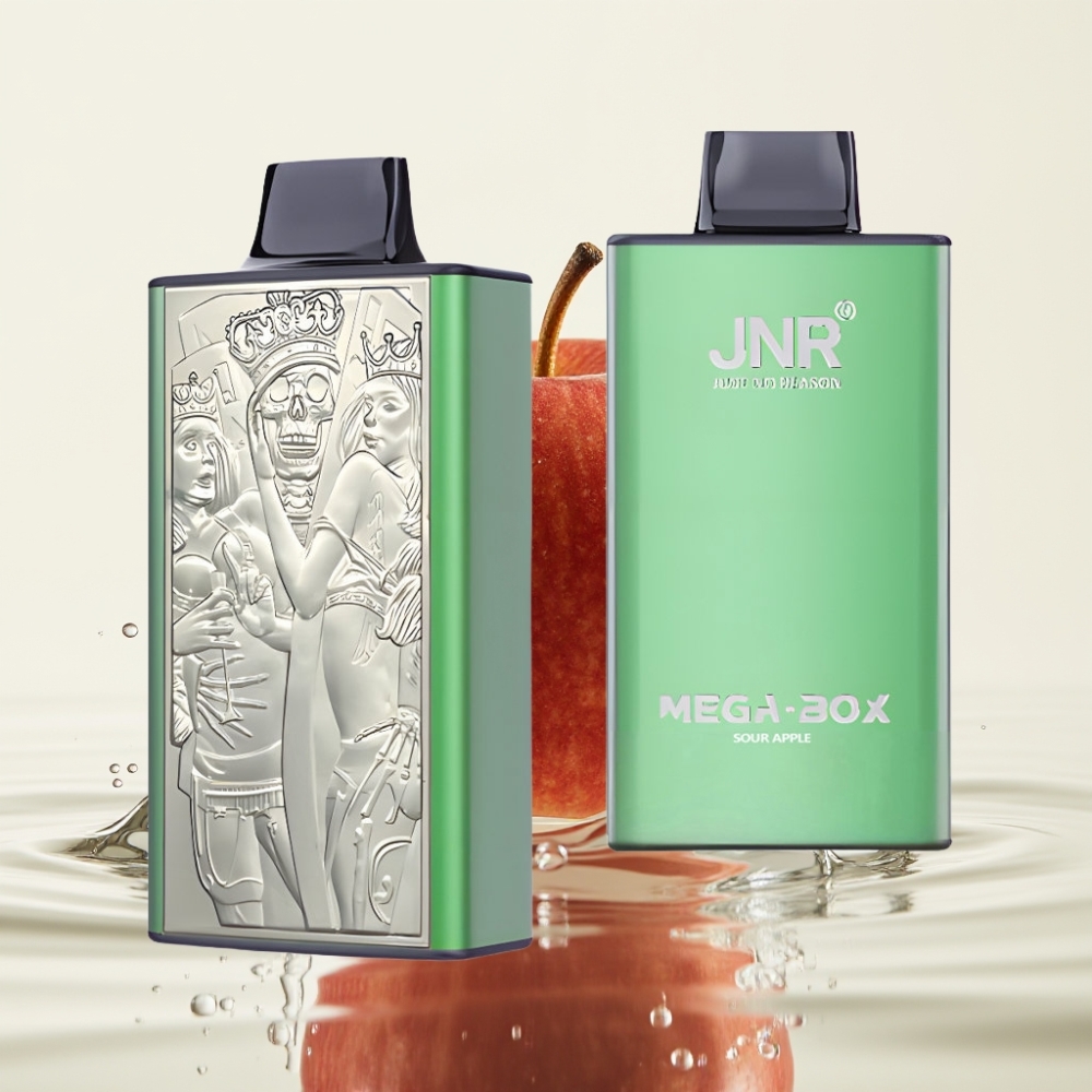 JNR Mega Box 25000 Puffs Wegwerp Vape Zure Appel met 30ml & Type-C Lading