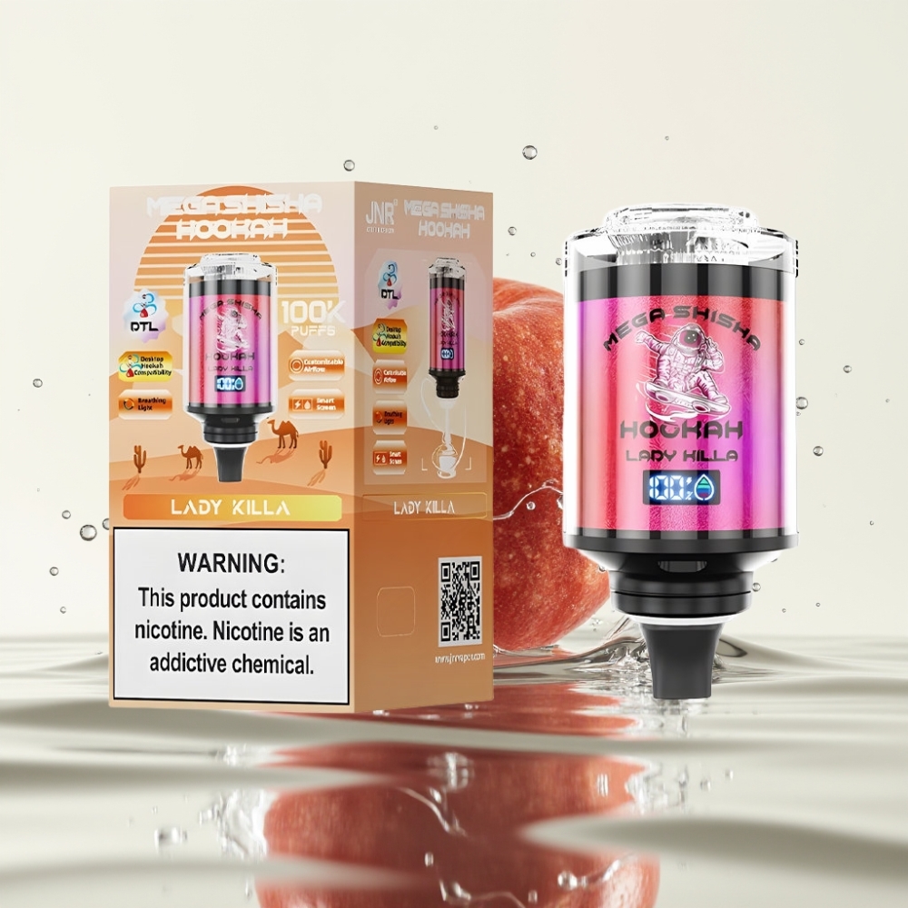 JNR Mega Shisha Hookah 100K Desktop Compatibility 60ml 2200mAh Lady Killa