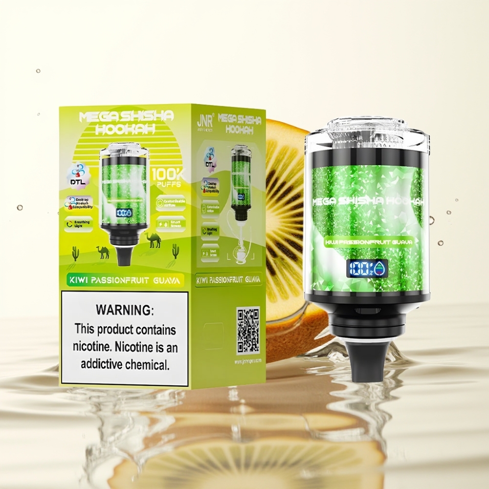JNR Mega Shisha Hookah 100K Desktop Compatibility 60ml Kiwi Passievrucht Guave