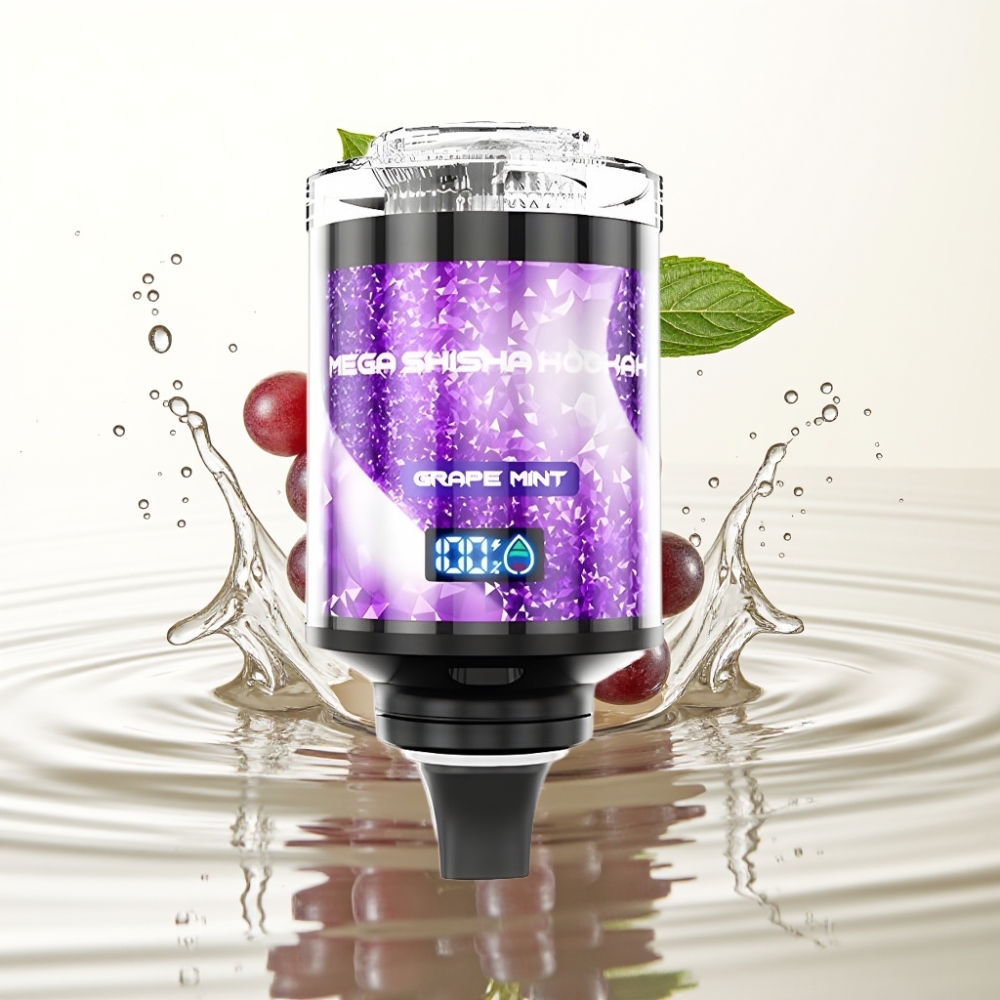 JNR Mega Shisha Hookah 100K Desktop Grape Mint 60ml 2200mAh Type-C Smart Screen