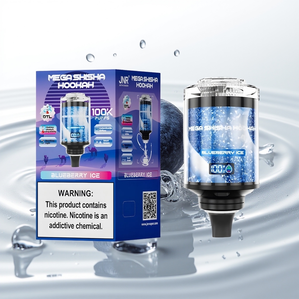 JNR Mega Shisha Hookah 100K Desktop Interactive Smart Screen Blauwe Bes Ijs