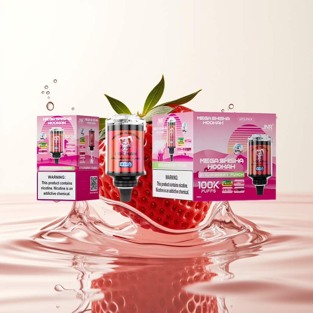 JNR Mega Shisha Hookah 100K Desktop Type-C 60ml Aardbei Punch