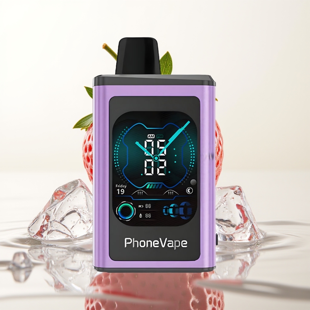 JNR PhoneVape 30000 puffs App Controlled Turbo Mode Aardbei IJs