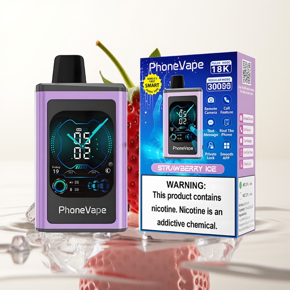 JNR PhoneVape 30000 puffs App Controlled Turbo Mode Aardbei IJs