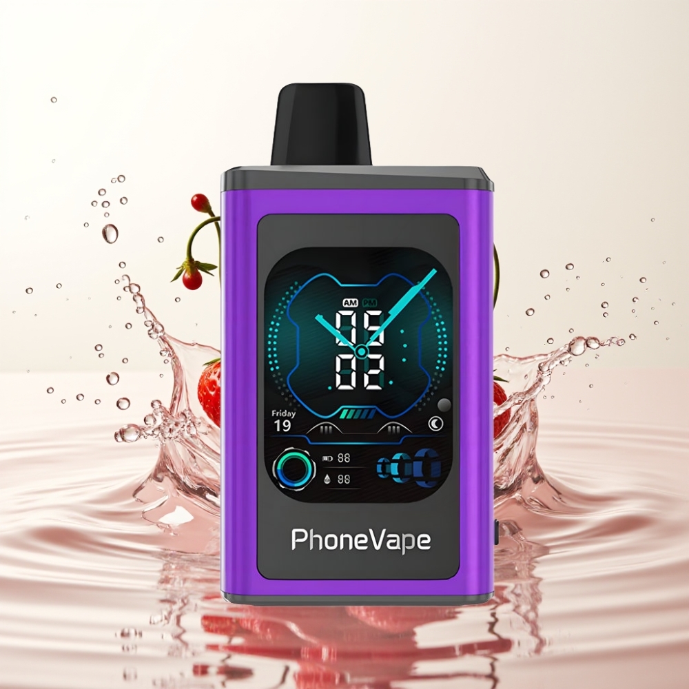JNR PhoneVape 30000 puffs Wegwerp Vape Kers Aardbei Framboos Type-C Oplaadbaar App Bediend