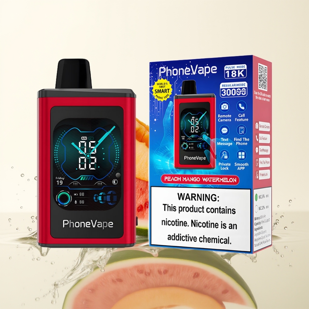 JNR PhoneVape 30000 puffs Wegwerp Vape Peach Mango Watermelon 850mAh Turbo Mode App Controlled