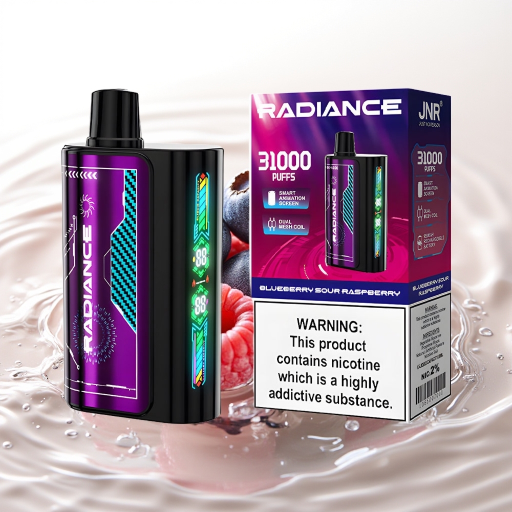 JNR Radiance 31000 Puffs 28ml Smart Screen Dual Mesh Blauwe Bes Zure Framboos