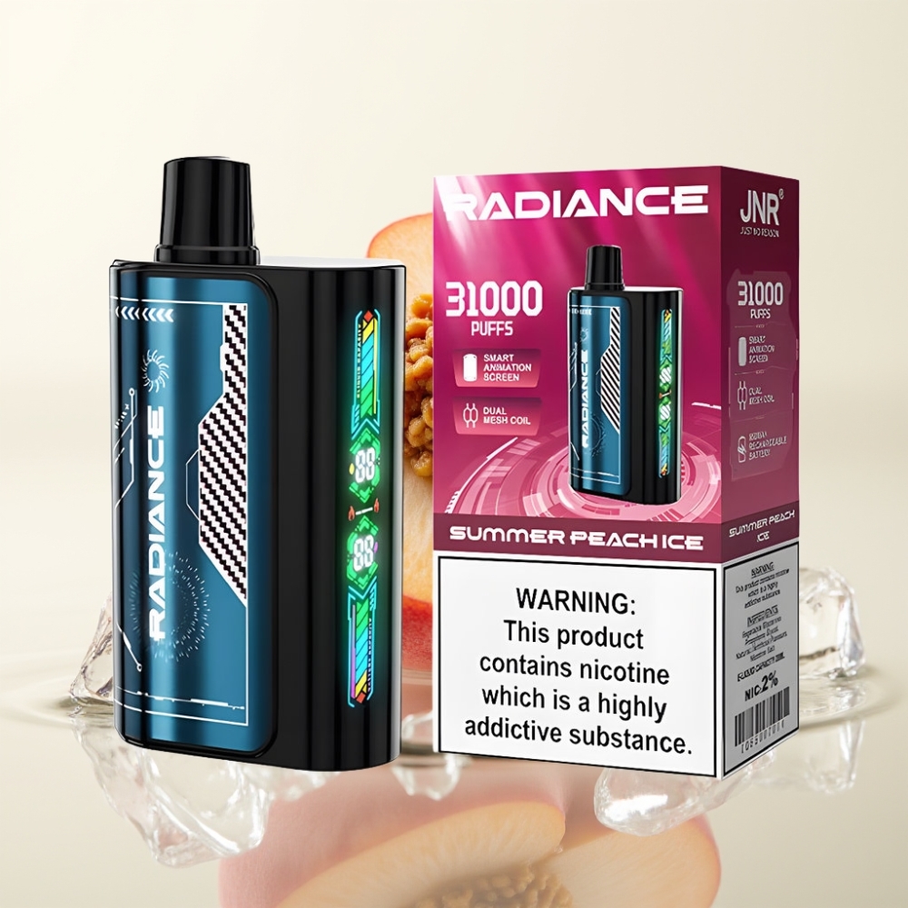 JNR Radiance 31000 Puffs Dual Mesh Coil 28ml Zomerperzik Ijs Wegwerp Vape
