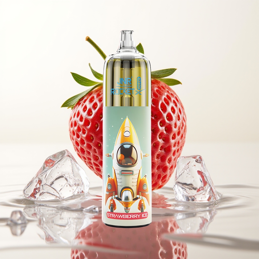 JNR Rocket-X 12400 Puffs Wegwerp Vape Aardbei IJs met RGB Verlichting & Type-C Opladen