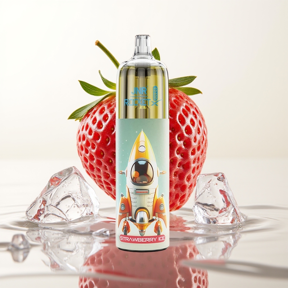 JNR Rocket-X 12400 Puffs Wegwerp Vape Aardbei IJs met RGB Verlichting & Type-C Opladen