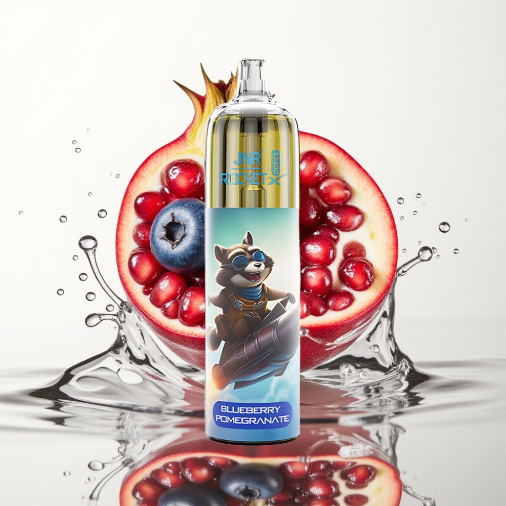 JNR Rocket-X 12400 Puffs Wegwerp Vape Blauwe Bes Granaatappel met RGB Licht & Ajusteerbare Luchtstroom